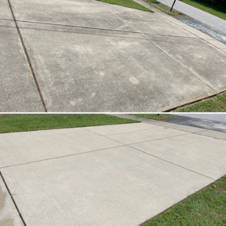 Before after driveway pressure washing springfield mo